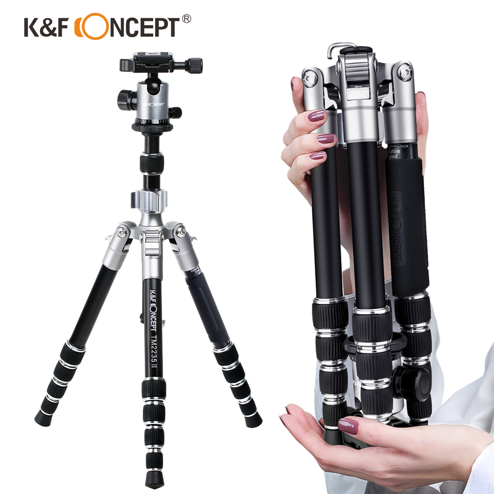 K&F Concept Tripod TM2235 Silver Aluminium ขาตั้งกล้อง